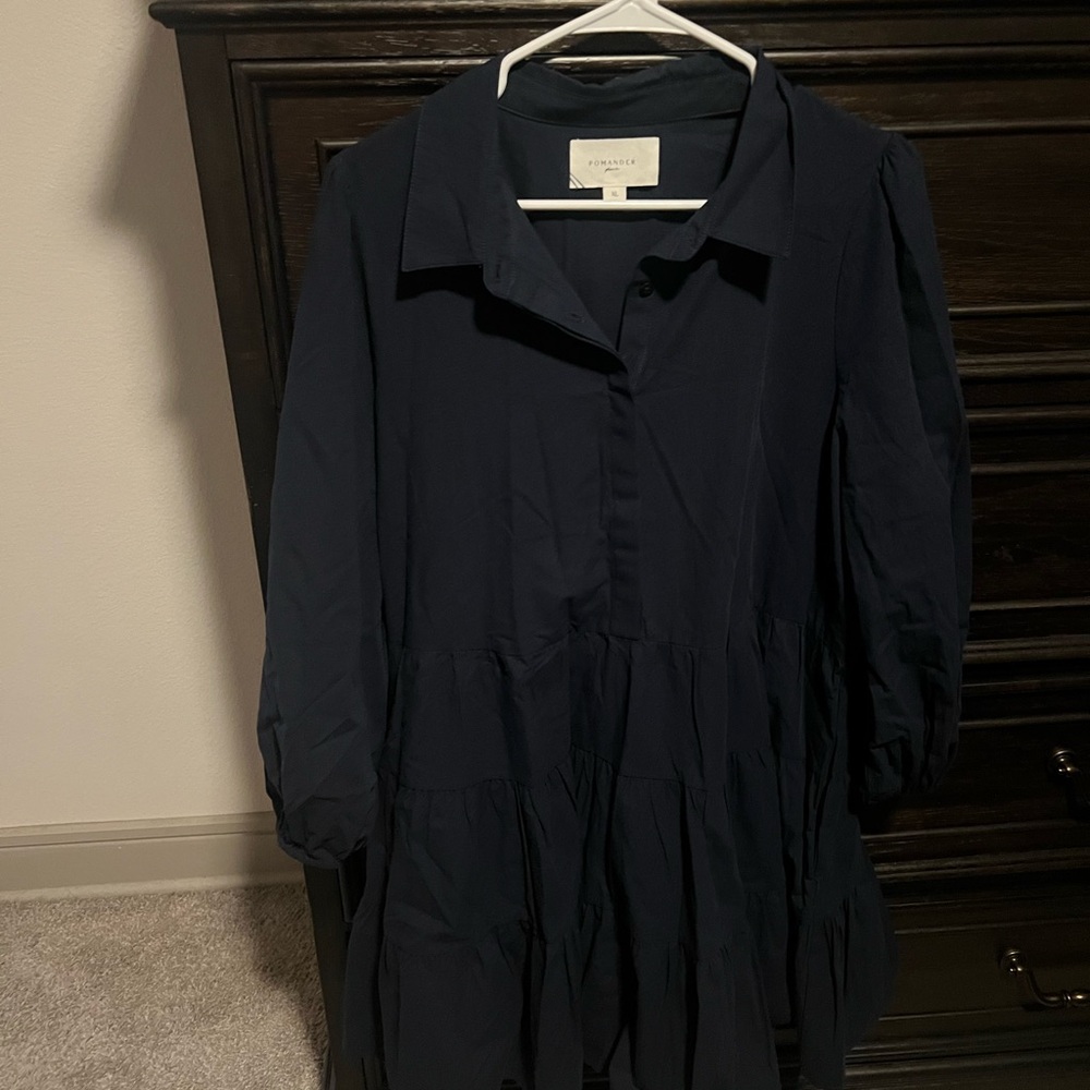 Pomander Place Women's Dark Blue Long Sleeve Dress